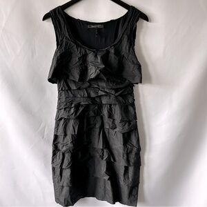 BCBGMaxAzria Women's Sawyer Black Sleeveless Layered Mini Dress Size 6
